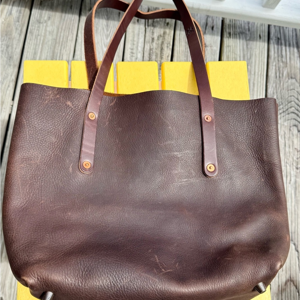 Elegant Dark Brown Leather Tote